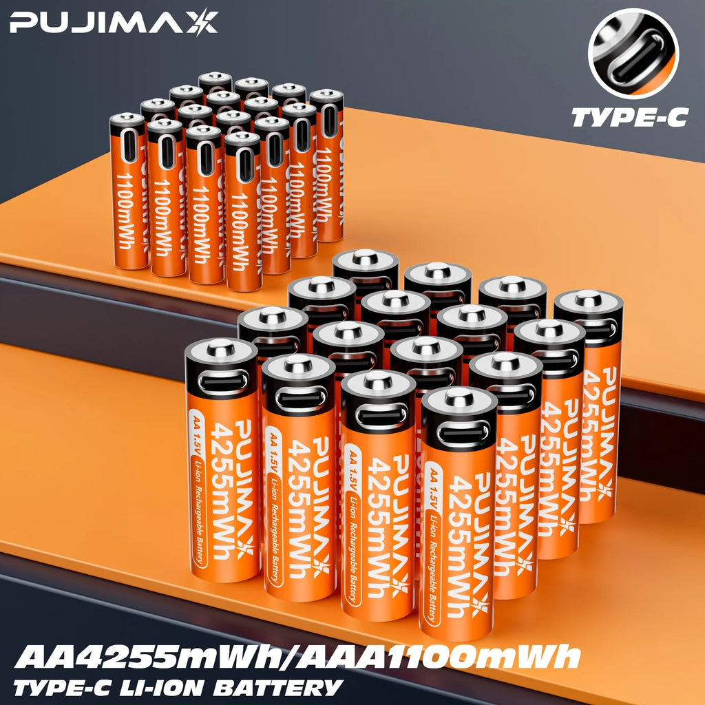  PUJIMAX 1.5V AA/AAA Rechargeable Lithium Battery Durable And Practical Long-Lasting Battery Life High Capacity Electronic Key