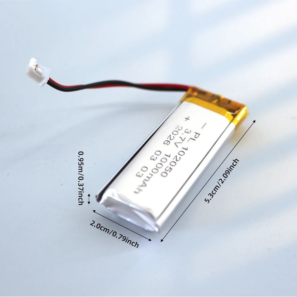 PUJIMAX 102050 3.7V 1000mAh Lipo Cells Lithium Polymer Rechargeable Battery for MP3 GPS Beauty Instrument GPS LED Light with PCB