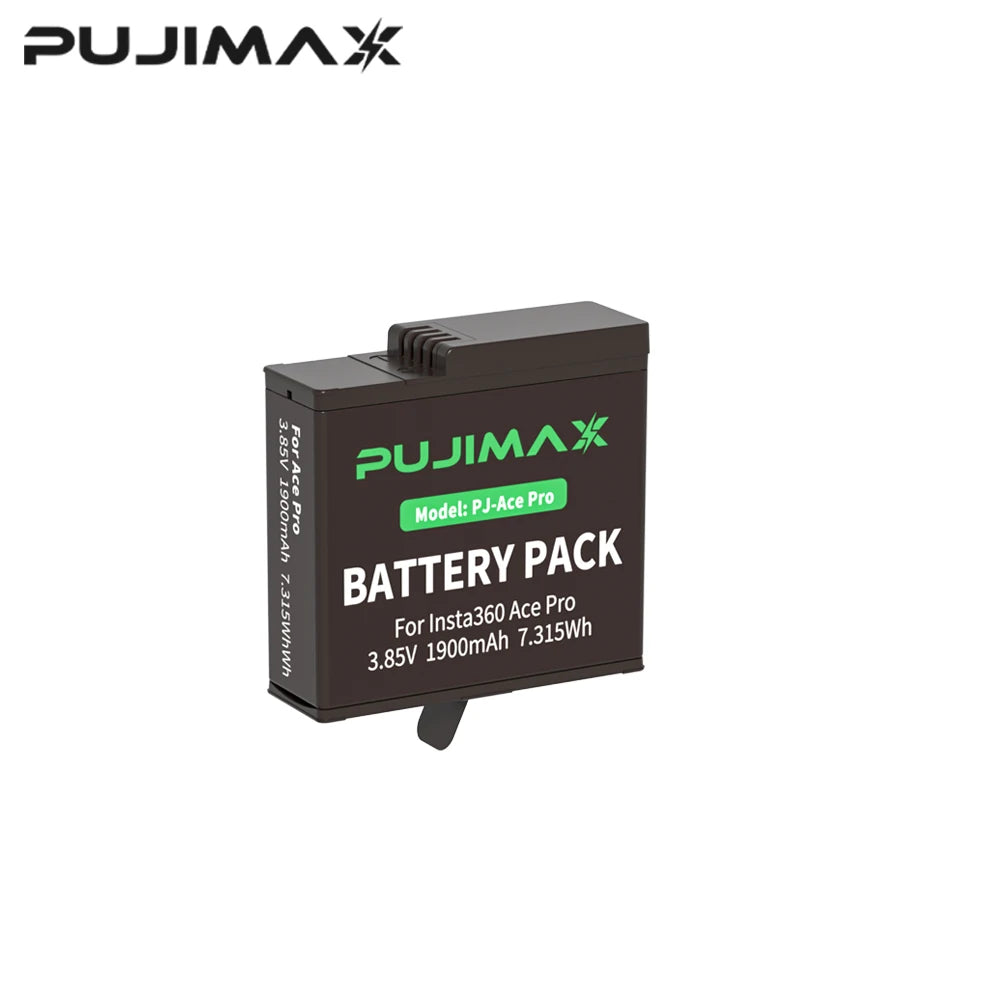 PUJIMAX 1900mAh Battery for Insta360 Ace Pro+2 slots Charger for Insta360 Ace Pro 2 Battery Accessory Insta360 Ace Pro Action