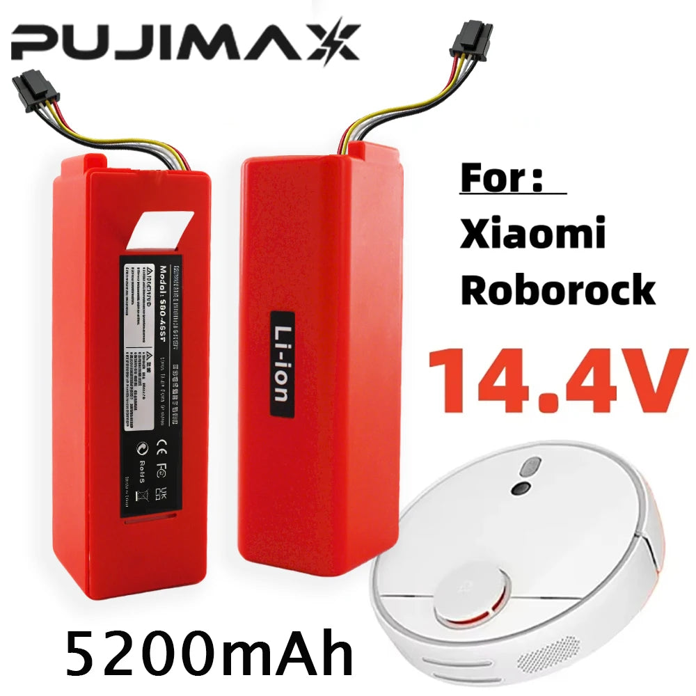 PUJIMAX 14.4V Li-ion Battery Robotic Vacuum Cleaner Replacement Battery for Xiaomi Robot Roborock S50 S51 S55 Accessory Spare