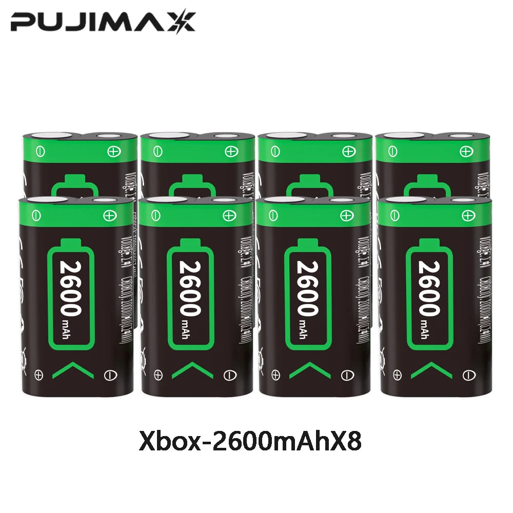 PUJIMAX 2-10pcs 2600mAh XBOX Battery Rechargable Batteries Pack For XBOX Serise S/X and XBOX ONE S/X/Elite With＆ Chaging Cable