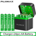  PUJIMAX AA 4255mWh Rechargeable Charging Case Charger For Batteries 1.5V lithium batteries Constant-Voltage Charger