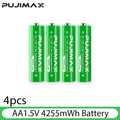  PUJIMAX 1.5V Li-ion Rechargeable Battery 4255mWh/1100mWh 1.5V Lithium Rechargeable Batteries Battery For Remote Control Toy