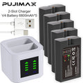 PUJIMAX 6800mAh V4 Battery For Ring Video Doorbell 3.65V Li-ion Battery Charger Compatible with Ring Video Doorbell 1/2/3/3 Plus