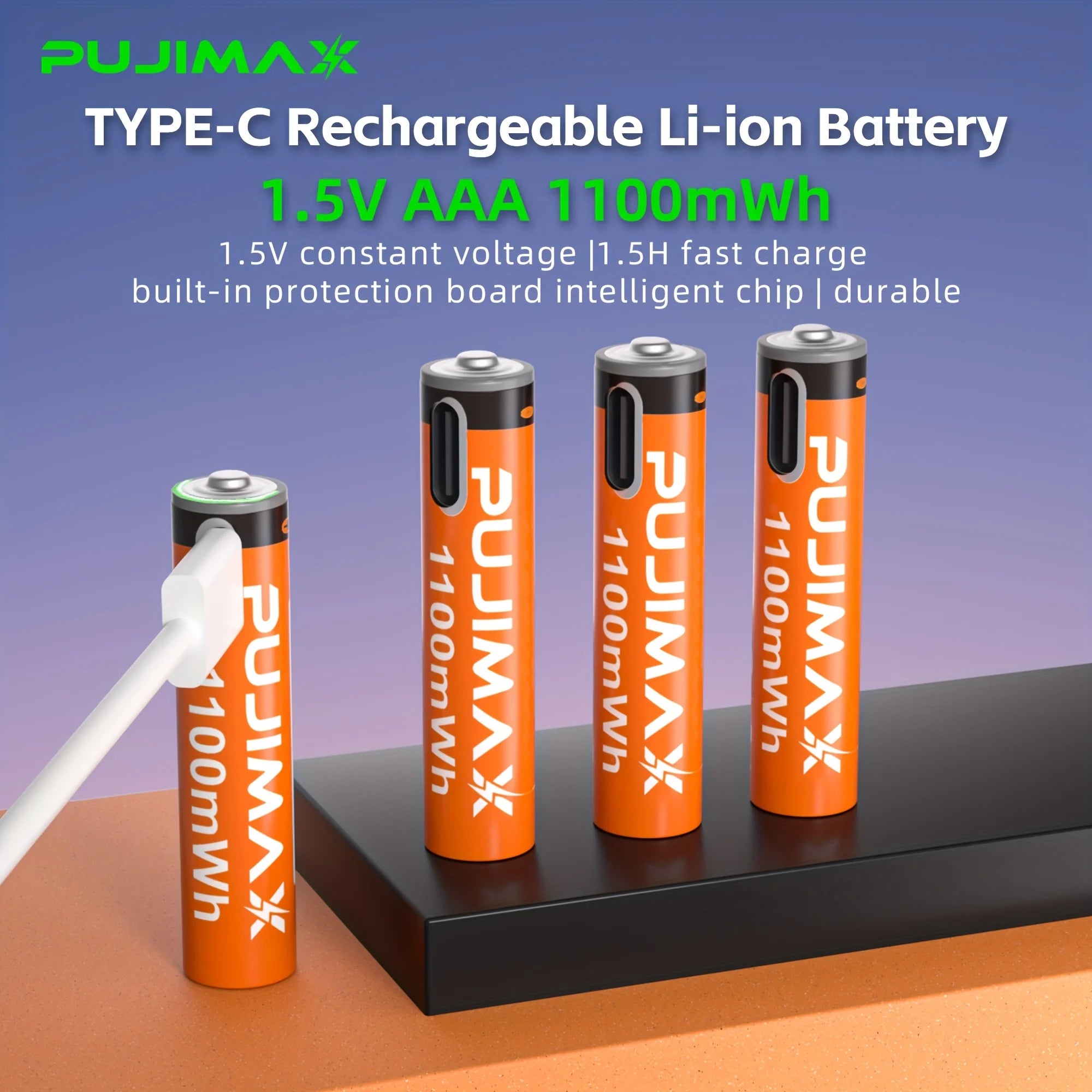  PUJIMAX 1.5V AA/AAA Rechargeable Lithium Battery Durable And Practical Long-Lasting Battery Life High Capacity Electronic Key