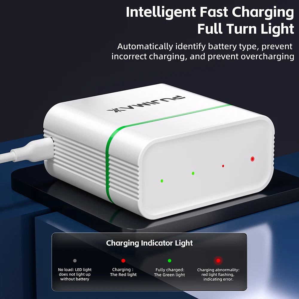 PUJIMAX 1.2V Rechargeable 4-Slots Smart Battery Charger For 1.2 V AAA/AA 1100mAh 2700mAh   Battery+Battery Charger Intelligent