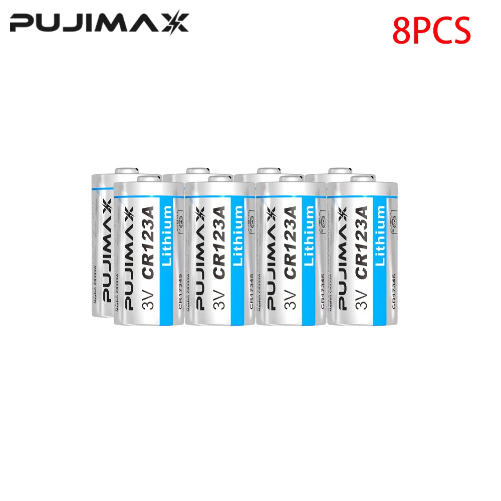 PUJIMAX 3V CR123A Primary Lithium Battery CR123A CR17345 DL123A EL123A Batteries for Digital Camera Wireless Mouse Calculator