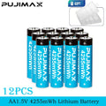PUJIMAX Rechargeable Lithium Battery AA 4255mWh/AAA 1100mWh Batteries High Capacity 1.5V Battery for Clocks Mouse Remote Control