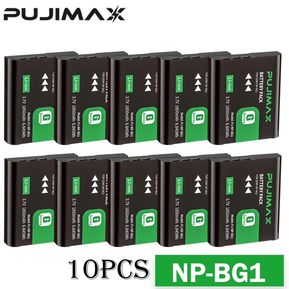 PUJIMAX NP-BG1 NP BG1 FG1 Battery For Sony DSC-H50 DSC-H55 DSC-H3 DSC-H7 DSC-H9 H10 H20 W100 WX1 Camera Battery NPBG1 1850mAh