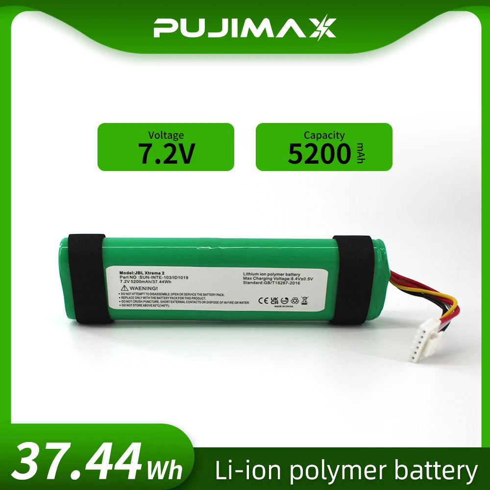 PUJIMAX Rechargeable Lithium ion Polymer Battery For JBL Xtreme 2 Bluetooth Speaker 7.2V 5200mAh SUN-INTE-103/ID1019 Batteriea
