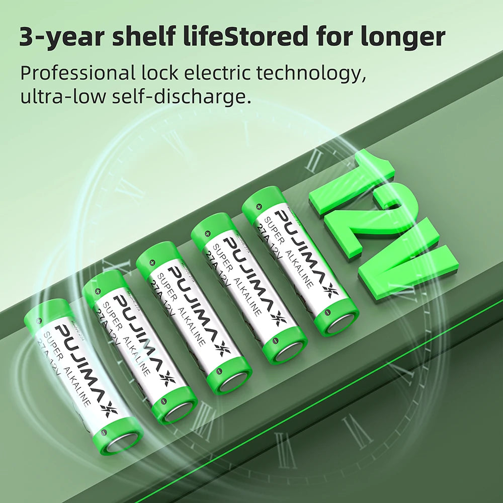 PUJIMAX 5-60PCS 12V 27A Dry Alkaline Battery A27 Batteries 27AE 27MN A2 L828 K27A for Remote Control Gamepad Flashlight Doorbell