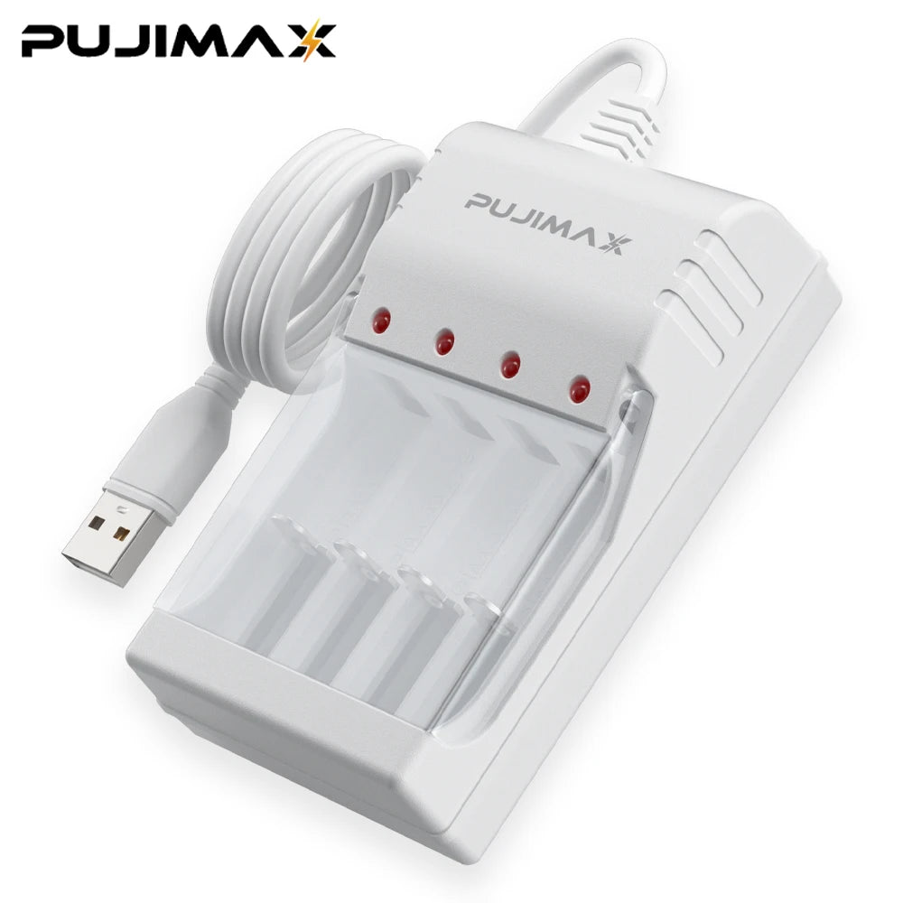 PUJIMAX Rechargeable Battery 1.2V AA 800mAh+AAA 300mAh NI-MH Battery+Charger for Computer Clock Radio Video Game Camera AA AAA