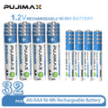 PUJIMAX Rechargeable Battery 1.2V AA 800mAh+AAA 300mAh NI-MH Battery+Charger for Computer Clock Radio Video Game Camera AA AAA