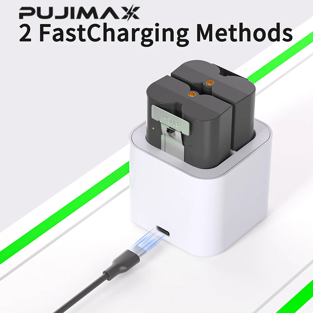PUJIMAX 6800mAh V4 Battery For Ring Video Doorbell 3.65V Li-ion Battery Charger Compatible with Ring Video Doorbell 1/2/3/3 Plus