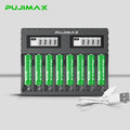 PUJIMAX AA/AAA Battery Charger 4255mWh/1100mWh 1.5V Lithium-ion Rechargeable Battery for Remote Control Mouse Fan Electric Toy