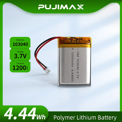 103040 3.7V 1200mAh Polymer Lithium Rechargeable Battery for GPS Navigator MP3/4/5 Bluetooth Headset PS4 Batteries Diy Tools