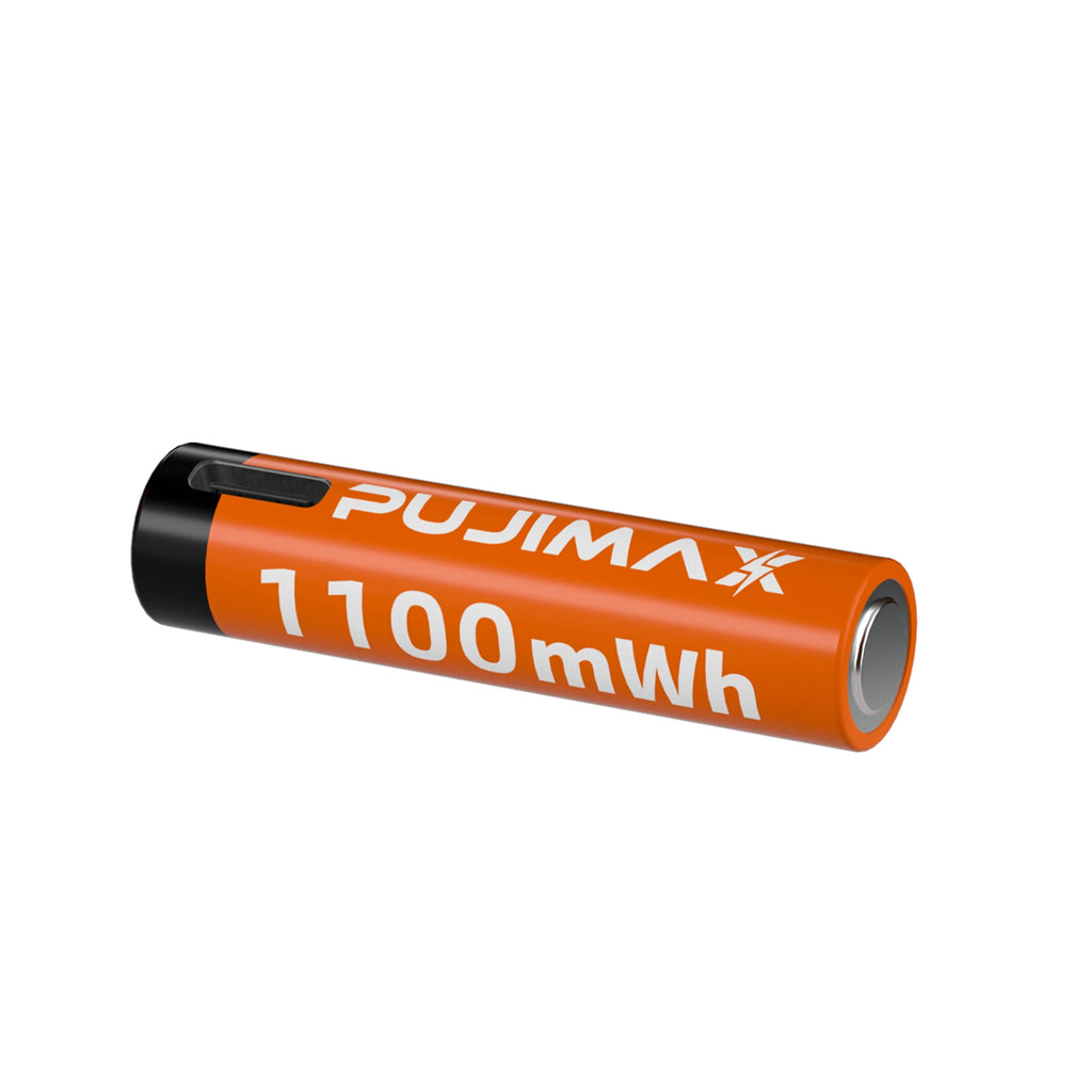 PUJIMAX New AAA 1.5V Rechargeable Battery 1100mWh Real Capacity Lithium Battery USB Type C Li-ion Batteries For Alarm Clock