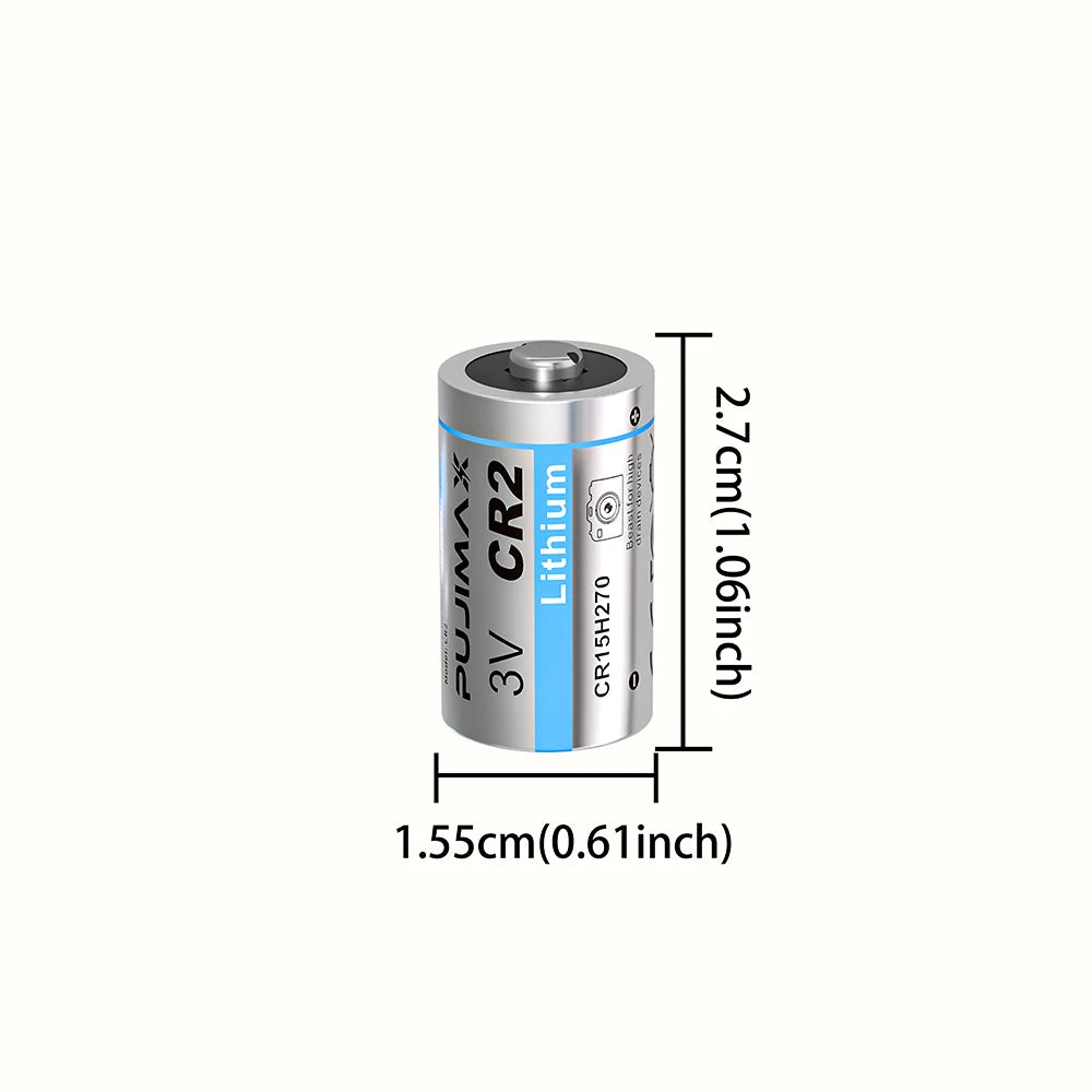 PUJIMAX CR2 3V Lithium Battery CR15H270 DLCR2 ELCR2 CR15266 Primary Batteries Non-Rechargeable Battery for Camera Smoke Detector