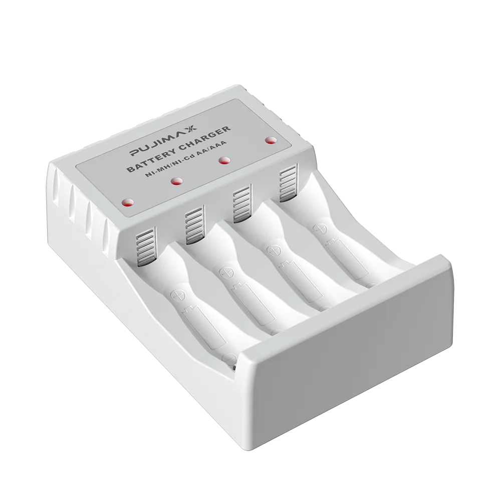 PUJIMAX 4-Slot Battery Charger With LED Indicator For 1.2V AA/AAA Ni-Cd Ni-Mh Rechargeable Batteries aa aaa Charger Adapter