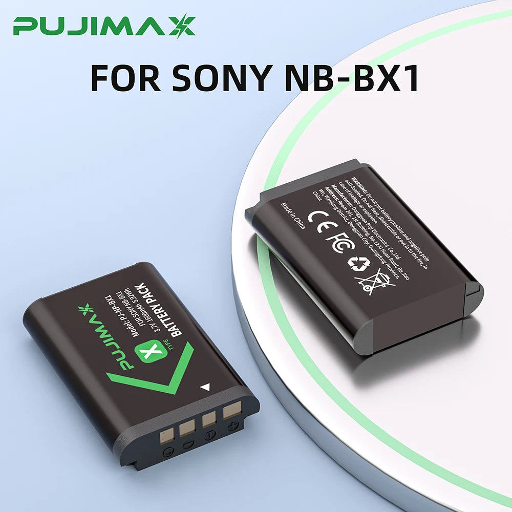 PUJIMAX NP-BX1 npbx1 np bx1 Battery For Sony FDR-X3000R ZV-1 RX100 M7 AS300 HX400 HX60 WX350 AS300V HDR-AS300R FDR-X3000 1600mAh