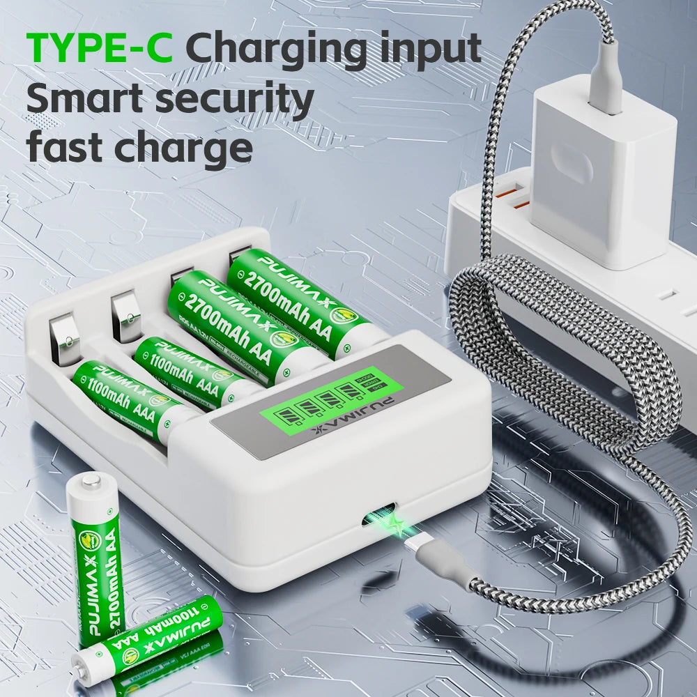PUJIMAX 1.2V AA/AAA Ni-MH Rechargeable Batteries Battery Set 1100mAh 2700mAh For Mp3 Mobile  Led Flashlight Toys Torch Batteries