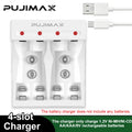 PUJIMAX  9V/AA/AAA Battery Charger For NI-MH /NI-CD AA AAA 1.2V Rechargeable Battery 4 Slots 9V Ni-MH Indicator Battery Charger