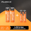  PUJIMAX 1.5V AA/AAA Rechargeable Lithium Battery Durable And Practical Long-Lasting Battery Life High Capacity Electronic Key