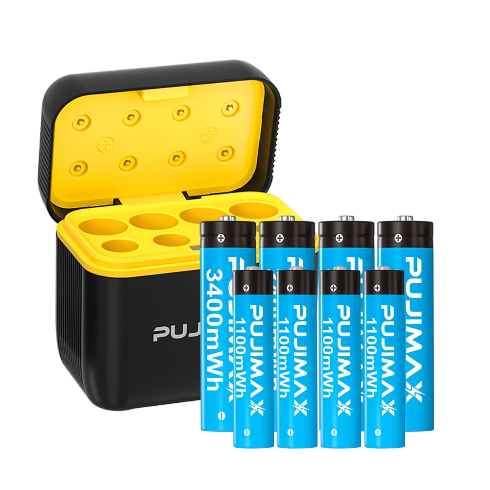 PUJIMAX 1.5V Rechargeable smart Curved  Appearance Battery Charger AA/AAA Lithium Battery Charger Charging Rechargeable  Battery
