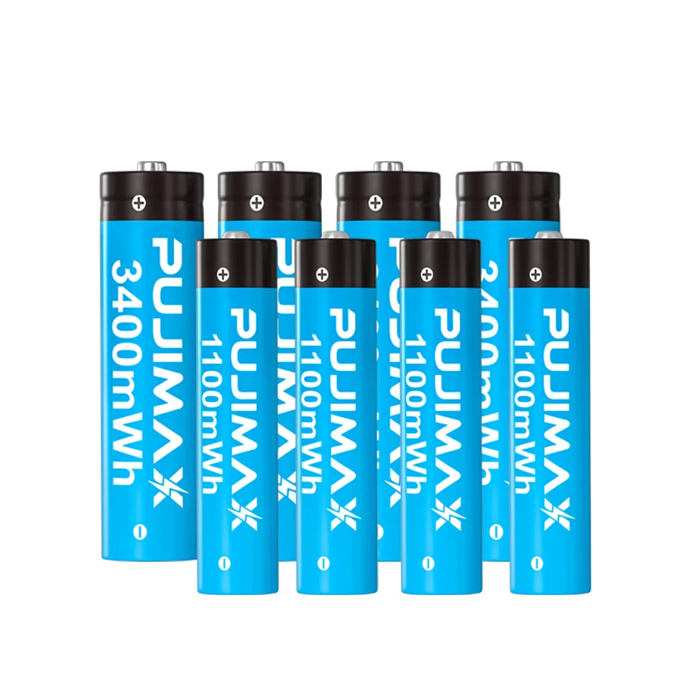 PUJIMAX 8-Slots Battery Smart Charger For 1.5V AAA/AA 1100mWh 4255mWh  Rechargeable Lithium Batteries Intelligent Fast  Charger