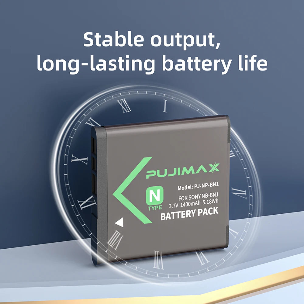 PUJIMAX 1400mAh NP-BN1 Battery For SONY DSC TX9 T99 WX5 TX7 W390 W380 W350 W320 W360 QX100 W370 NP BN1 Camera Digital Batteries