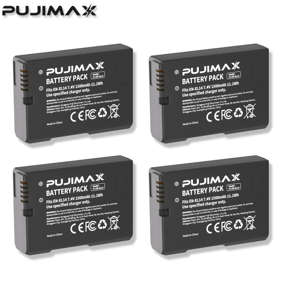 PUJIMAX EN-EL14 EN-EL14a ENEL14 EN EL14 EL14a Battery+LCD USB Dual Charger for Nikon D3100 D3200 D3300 D5100 D5200 D5300 P7000