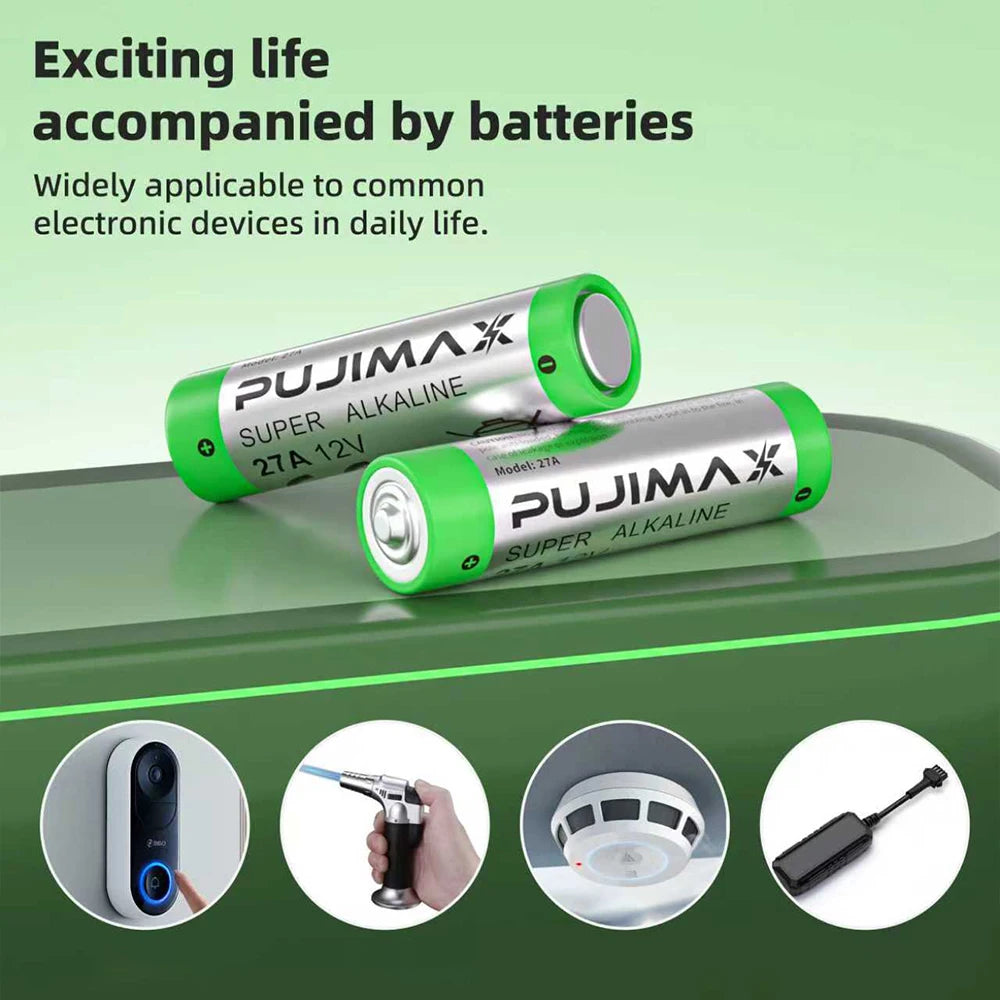 PUJIMAX 5-60PCS 12V 27A Dry Alkaline Battery A27 Batteries 27AE 27MN A2 L828 K27A for Remote Control Gamepad Flashlight Doorbell