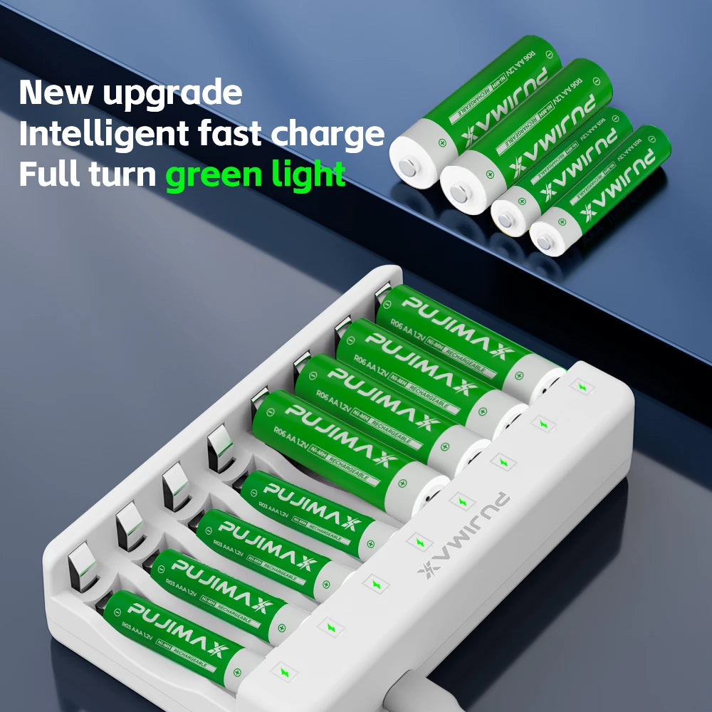 PUJIMAX AA AAA Rechargeable Batteries 1.2V 1100mWh 2700mWh Ni-MH Battery for Toys Flashlight Remote Control Electric Toys Mouse