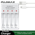 PUJIMAX 4-Slot Battery Charger With LED Indicator For 1.2V AA/AAA Ni-Cd Ni-Mh Rechargeable Batteries aa aaa Charger Adapter