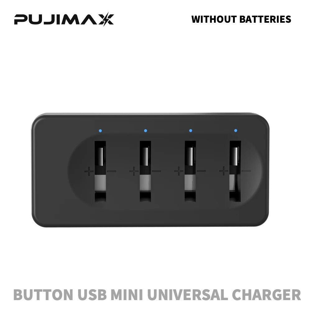 PUJIMAX High Quality Universal USB Interface 4-Slot Charger for LIR220 LIR1632 LIR2032 LIR2025 LIR2016 LIR2450 Button Battery