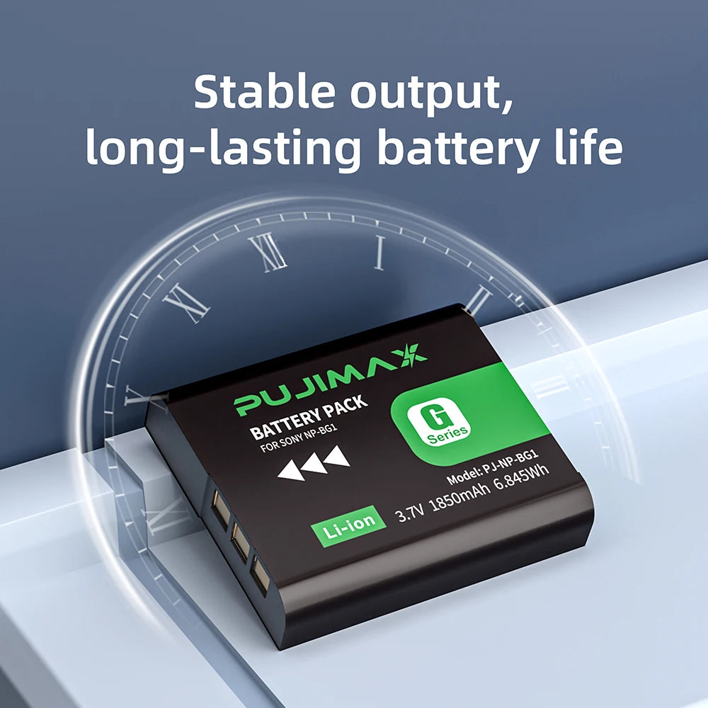 PUJIMAX NP-BG1 NP BG1 FG1 Battery For Sony DSC-H50 DSC-H55 DSC-H3 DSC-H7 DSC-H9 H10 H20 W100 WX1 Camera Battery NPBG1 1850mAh