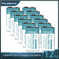 PUJIMAX USB 9V Rechargeable Battery 1200mAh Type-C Rechargeable 9V Li-ion Battery for Helicopeter Model Multimeter Smoke Alarm