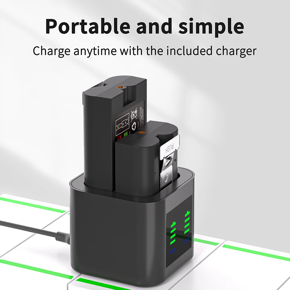 PUJIMAX 6800mAh V4 Battery for Ring Video Doorbell 1/2/3/3+/3 Plu/4 and 3.65V Cam Replace Li-ion Rechargeability Battery Charger