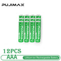 PUJIMAX Lithium-Ion Rechargeable Battery High-Capacity 1.5V 4255mWh AA&1100mWh AAA Battery for Remote Control Mouse Electric Toy