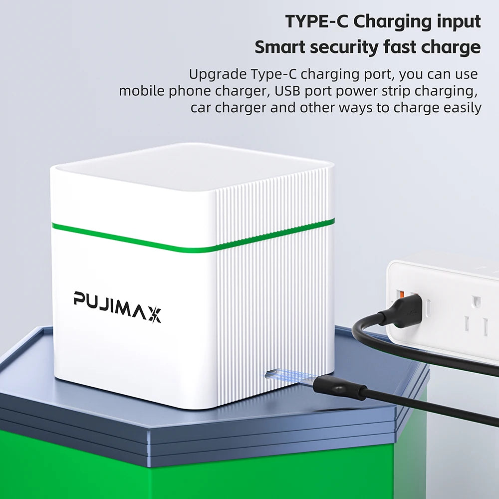 PUJIMAX 4 Slot D Size Battery Charger 1.2V 10000mAh LR20 D Cell Ni-MH Rechargeable Battery for Gas Cooker Water Heater Flashligh