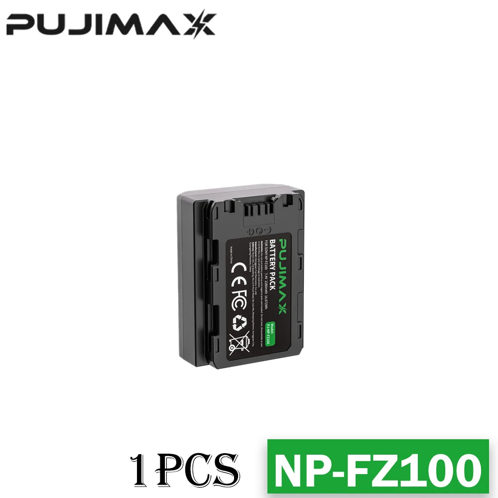 PUJIMAX Replacement Battery NP-FZ100 For SONY A1 A7 A8 A9 A9M3 A7R4 A7R5 A7R4A A7C A76 A7S3 776 48 838 FX30 Batteries 1600mAh