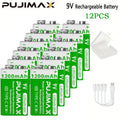PUJIMAX 2/4/8pcs 9V Rechargeable Lithium Battery - Type-C Port Charging - Suitable for Electronic Games, Toys, Household Items