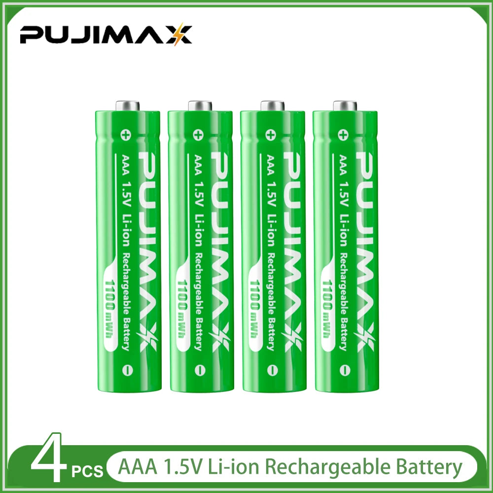 PUJIMAX 1.5V Curved Appearance Battery Charger AA/AAA Lithium Battery Charger Charging 4 AA+4 AAA Rechargeable Li-ion Batteries