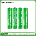 PUJIMAX 1.5V AAA 1100mWh Rechargeable Lithium-ion  Battery With Smart Battery Charger SET  Batteries Individually Available