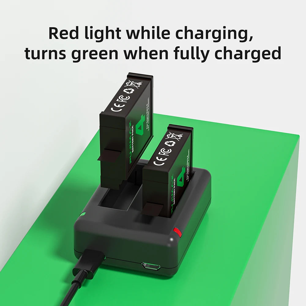 PUJIMAX 1160mAh Gopro Hero 4 Battery Replacement+2-Slots USB Charger for GoPro HERO4 Action Camera Rechargeable Battery