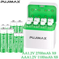 PUJIMAX 1.2V Rechargeable 4-Slots Smart Battery Charger For 1.2 V AAA/AA 1100mAh 2700mAh   Battery+Battery Charger Intelligent