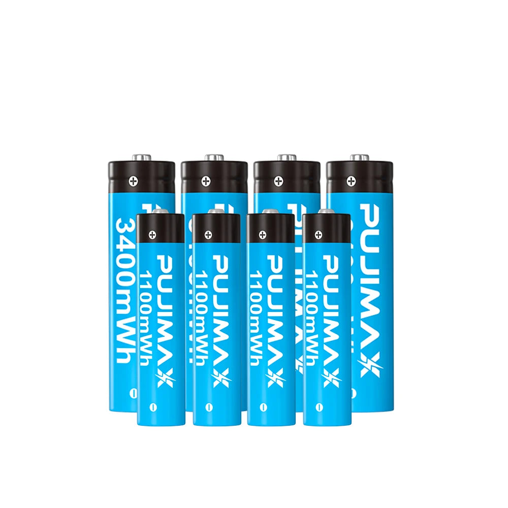PUJIMAX 1.5V Rechargeable smart Curved  Appearance Battery Charger AA/AAA Lithium Battery Charger Charging Rechargeable  Battery