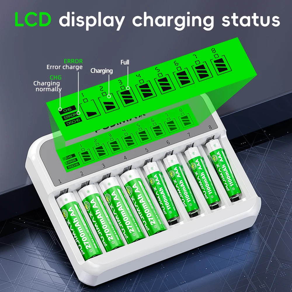 PUJIMAX Rechargeable Ni-MH Battery High-Capacity 1.2V AA&AAA 2700mAh 1100mAh Batteries For Remote Control Mouse Electric Toys