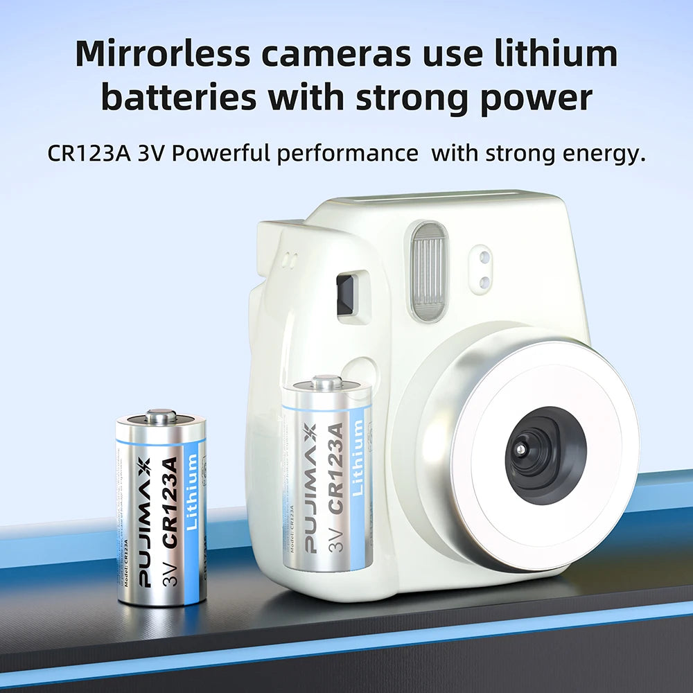 PUJIMAX 3V CR123A Primary Lithium Battery CR123A CR17345 DL123A EL123A Batteries for Digital Camera Wireless Mouse Calculator
