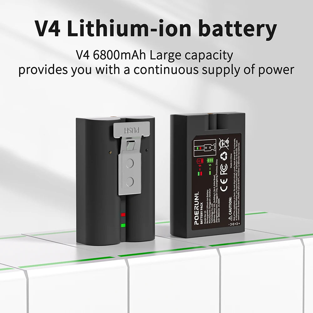 PUJIMAX 6800mAh Rechargeable Li-ion Battery For Ring-Video V4 Compatible with Ring Video Doorbell Stick Up Cam Battery 3.65V
